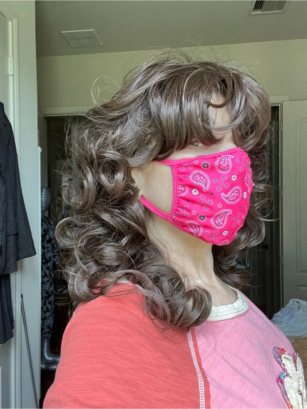 Jaymes Mansfield Beauty Brunette layered synthetic wig with bangs